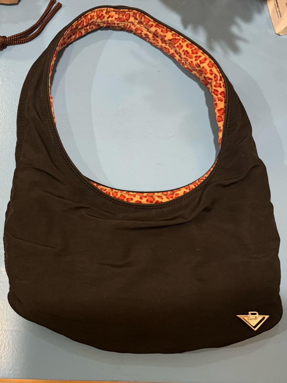 Bottega Veneta Reversible Black and Leopard Nylon Bag